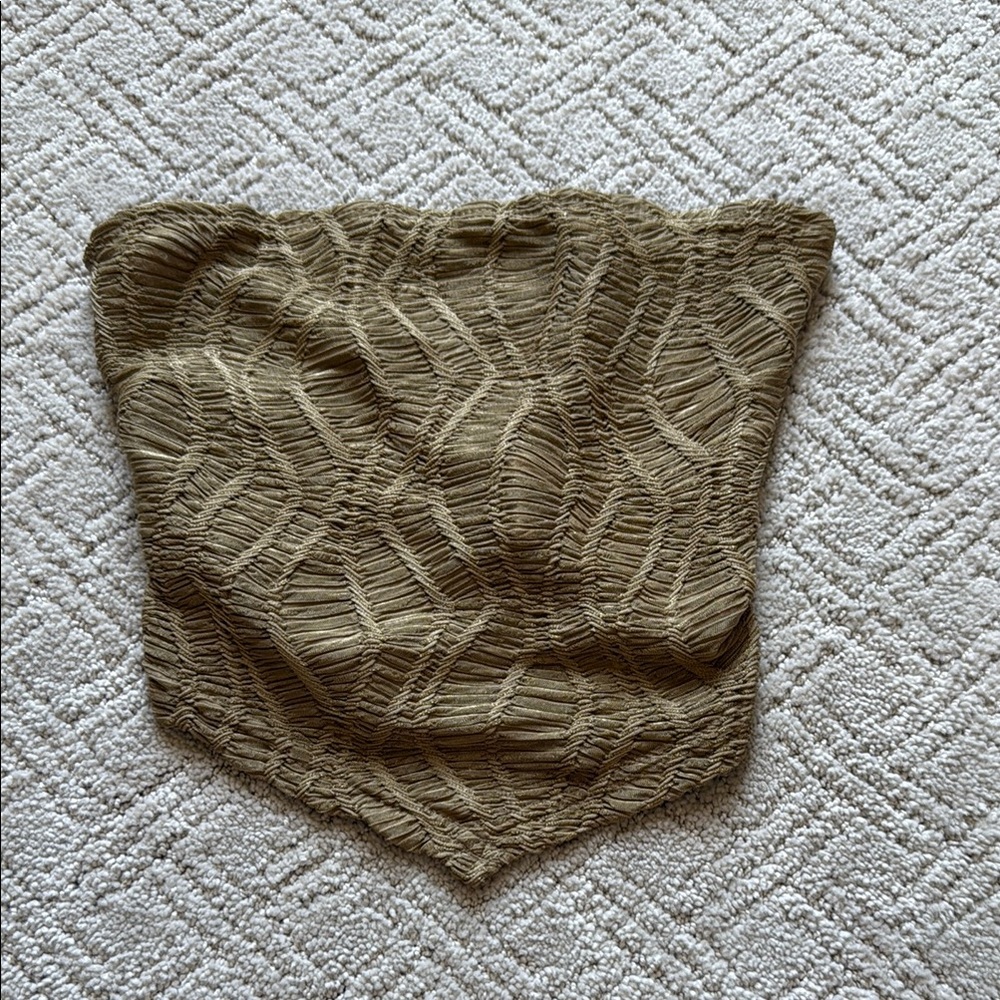 SHEIN Gold Textured Tube Top